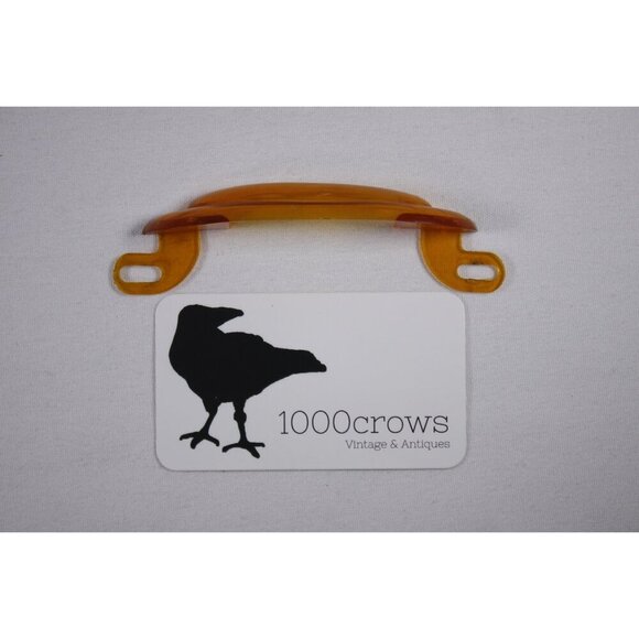 SET of 2 Orange Lucite Art Deco drawer pull inserts, drawer handle parts - Picture 8 of 10